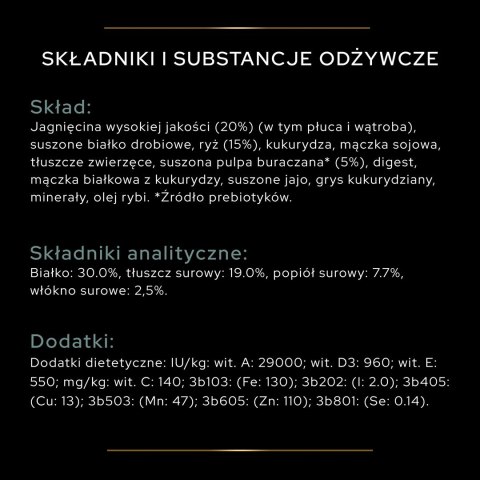Purina Pro Plan Medium Puppy Sensitive OPTIDIGEST Jagnięcina 12kg