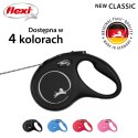 Smycz flexi automatyczna New Classic S linka 5 m - dla psa do 12 kg, kolor czarny
