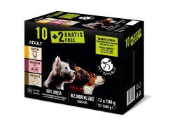 PETREPUBLIC Zestaw Kurczak, wołowina, wątróbka 10+2 GRATIS - Karma mokra dla psa - 100g