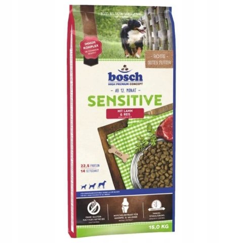 BOSCH Sensitive Lamb & Rice - karma dla psów z wrażliwym żołądkiem z jagnięciną i ryżem 15kg (WYPRZEDAŻ)