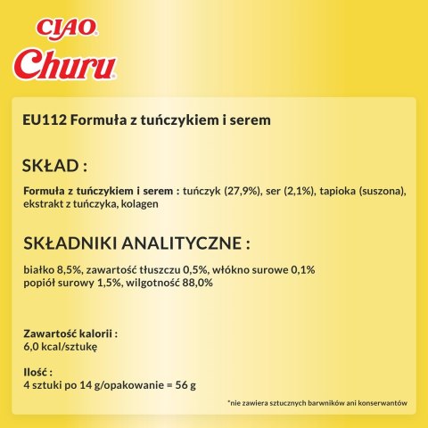 INABA Churu Tuńczyk z serem - przysmak dla kota - 4x14 g