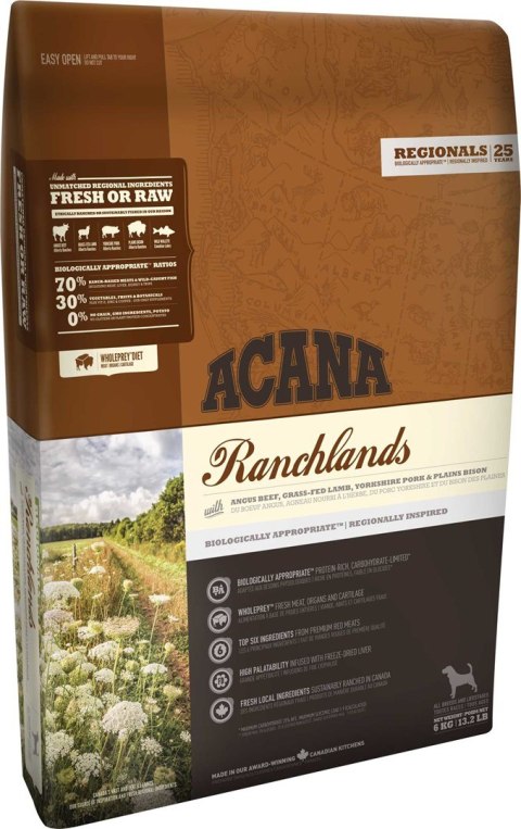 ACANA Ranchlands Dog 11,4kg (WYPRZEDAŻ)