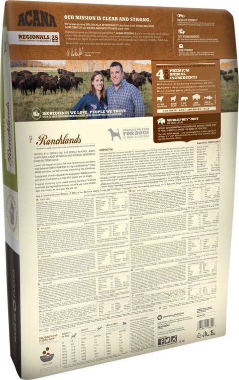 ACANA Ranchlands Dog 11,4kg (WYPRZEDAŻ)
