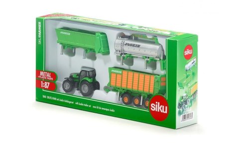 Traktor z naczepą, przyczepą i cysterną Siku