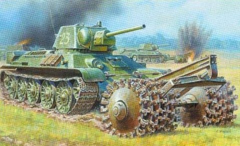 ZVEZDA T-34/76 Tank With Mine Roller Zvezda