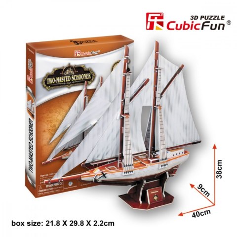 Puzzle 3D Żaglowiec Dwumasztowy Cubic Fun