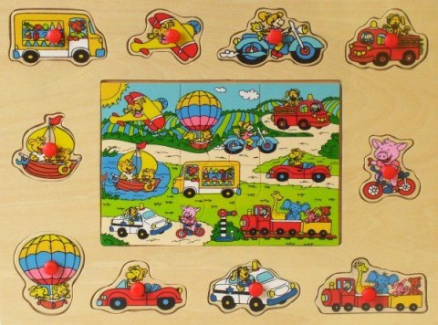 Puzzle z wyciąganymi elementami POJAZDY Brimarex