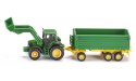 Traktor John Deere z Przyczepą i Ładowarką Siku