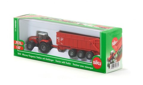 Traktor Massey Ferguson z Przyczepą Siku