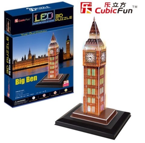 PUZZLE 3D ZEGAR BIG BEN (ŚWIATŁO) Cubic Fun