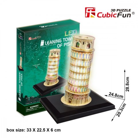 Puzzle 3D Krzywa Wieża Pisa (Światło) Cubic Fun