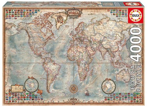 Puzzle 4000 elementów, The World, Executive Map Educa