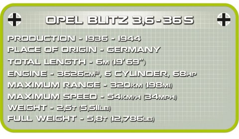 Klocki Historical Collection Opel Blitz 3,6-36S Cobi Klocki
