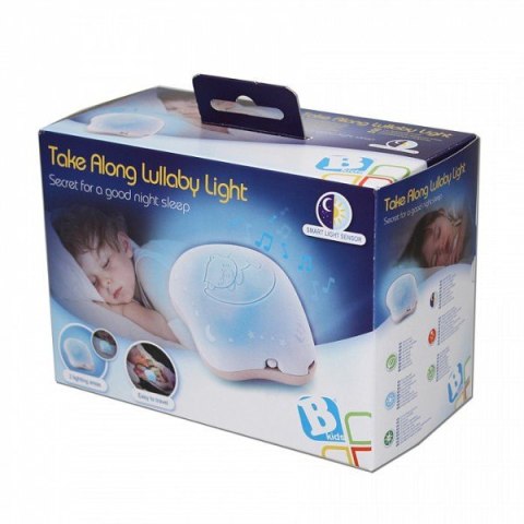 Przenośna lampka z kołysanką, różowa B-kids