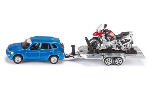 Samochód + przyczepa z motorem Siku