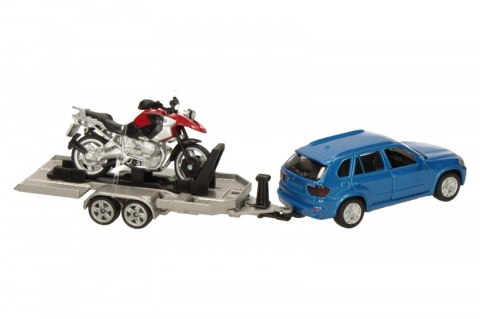 Samochód + przyczepa z motorem Siku