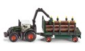 Traktor z Przyczepą z Balami Drewna Siku
