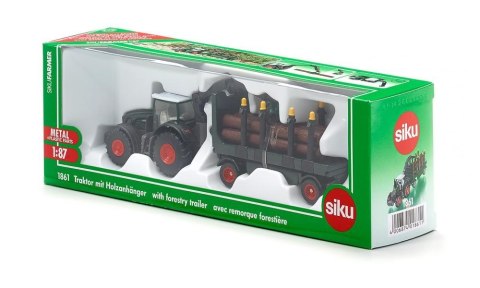 Traktor z Przyczepą z Balami Drewna Siku