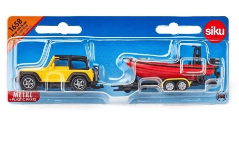 Zestaw Jeep z łodzią Siku