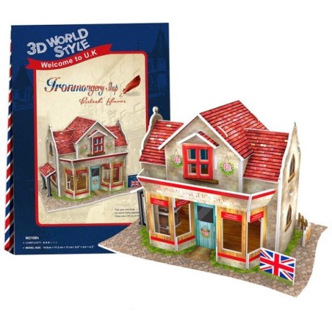 Puzzle 3D Domki świata - Wielka Brytania Hardware Shop Cubic Fun
