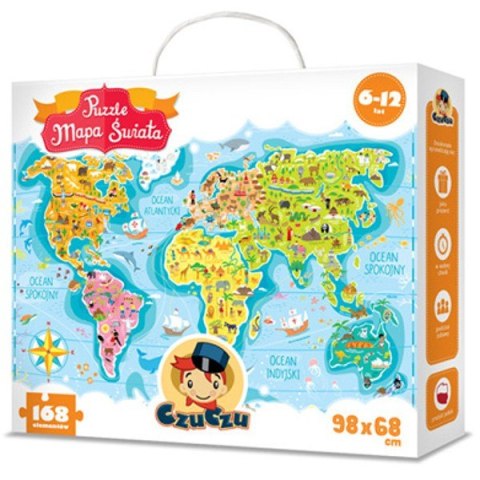 CZUCZU Puzzle Mapa Świat a6-12 lat CzuCzu