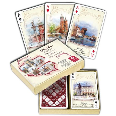 Karty Polska Akwarele 2 x 55 listków Cartamundi