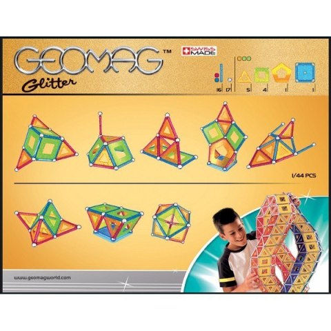 Klocki magnetyczne Glitter 44 elementów Geomag