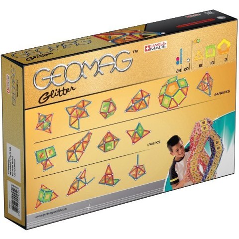 Klocki magnetyczne Glitter 68 elementów Geomag