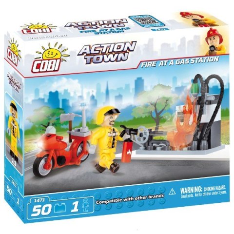Klocki Action Town Pożarna stacji paliw Cobi Klocki