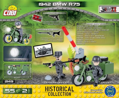 Klocki Historical Collection Motor BMW R75 z przyczepą Cobi Klocki