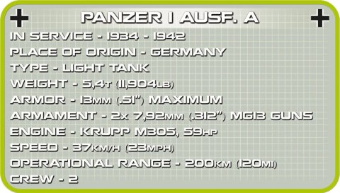 Klocki Historical Collection Panzer I Ausf. A - niemiecki czołg lekki Cobi Klocki