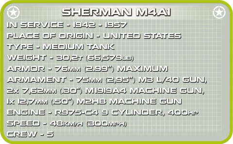 Klocki Historical Collection Sherman M4A1 Cobi Klocki