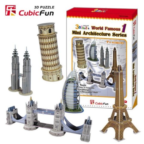 PUZZLE 3D Mini architektura seria1 Cubic Fun