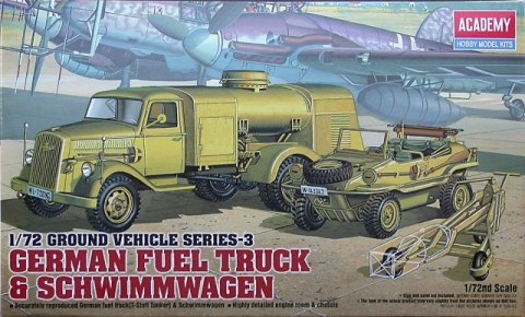 Model plastikowy German Fuel Truck & Schwimmwagen Academy