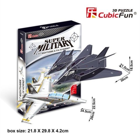 PUZZLE 3D F-117 Nightawk &F/A - 18 HO Cubic Fun