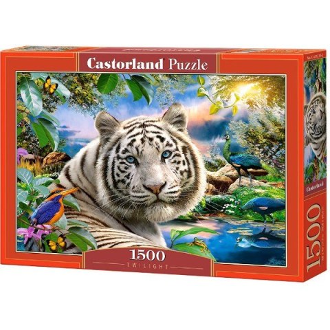 Puzzle 1500 elementów Biały tygrys Twighlight Castor