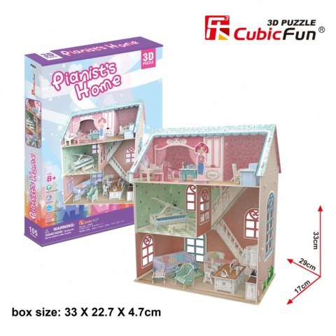 Puzzle 3D Domek dla lalek Pianist's Home Cubic Fun
