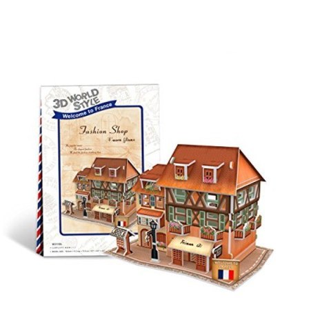 Puzzle 3D Domki świata - Francja Fashion Shop Cubic Fun