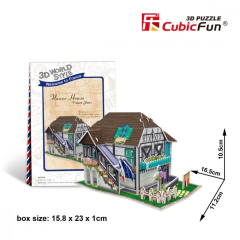 Puzzle 3D Domki świata - Francja Flower Shop Cubic Fun