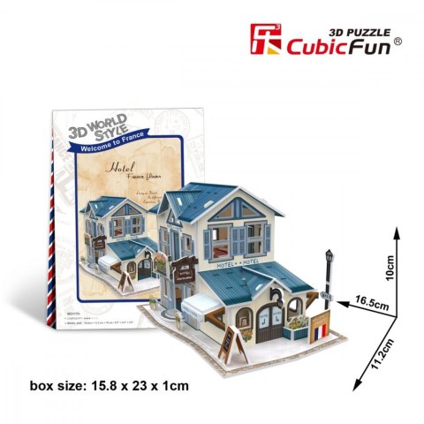 Puzzle 3D Domki świata - Francja Hotel Cubic Fun