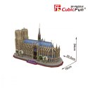 Puzzle 3D Katedra Notre Dame 128 elementów- zestaw XL Cubic Fun