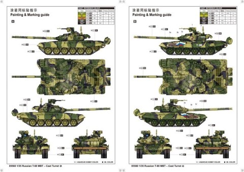 Model plastikowy T-90A MBT Cast Turret Trumpeter