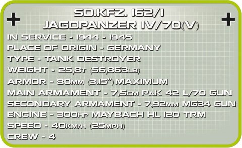 Klocki Armia Jagdpanzer IV L/70 (V) - niemiecki niszczyciel czołgów Cobi Klocki