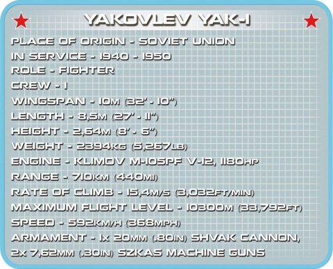 Klocki Armia Soviet Yakolev YAK-1M Cobi Klocki