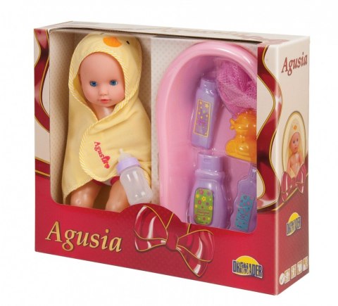 Lalka Agusia 29 cm, Pije i siusia + wanienka Dromader
