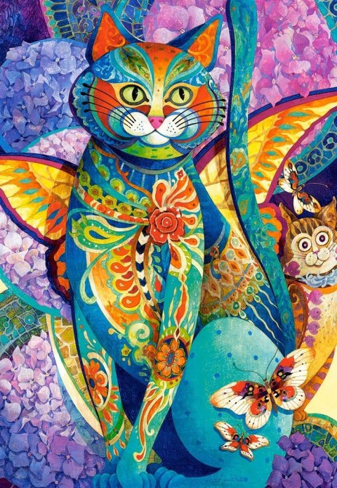 Puzzle 1500 elementów Kot kolorowy Feline Fiesta Castor