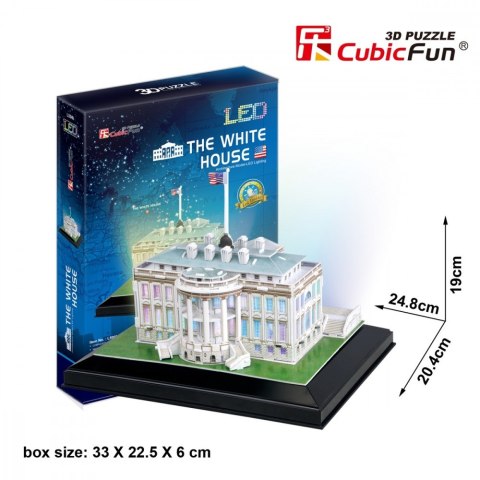 Puzzle 3D Biały Dom (Światło) Cubic Fun