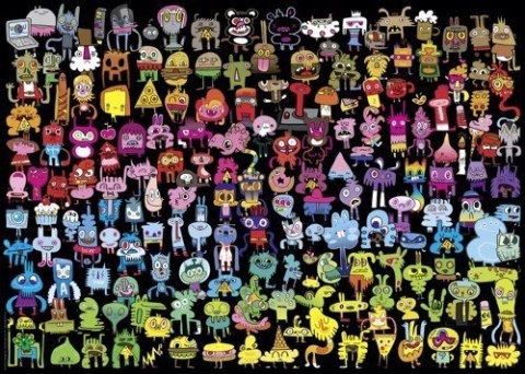 1000 ELEMENTÓW Tęczowe Doodle Heye