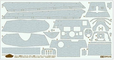 King Tiger Porsche 1/35 Zimmerit Sheet Tamiya