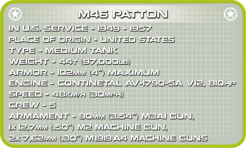 Klocki Armia 520 elementów Czołg M467 Patton Cobi Klocki